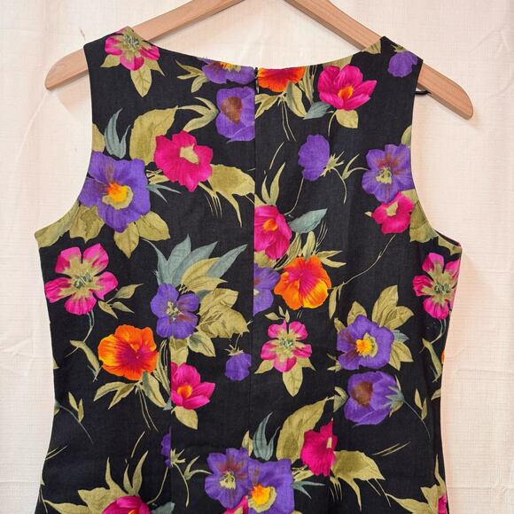 Vtg Jessica Howard Linen Sheath Dress Women's 10 Beaded Floral Dressy Summer - Picture 6 of 11